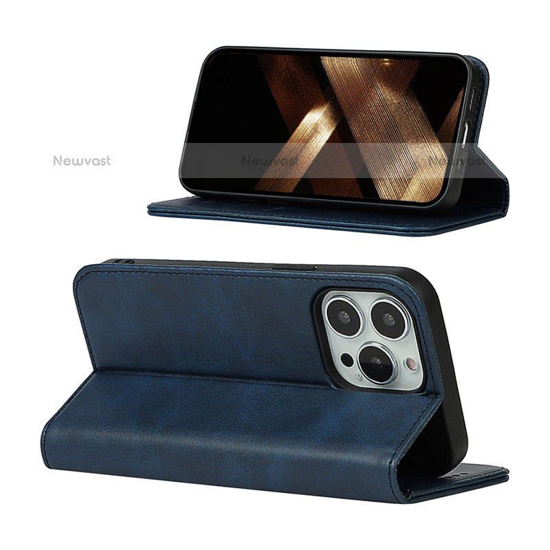 Leather Case Stands Flip Cover L14 Holder for Apple iPhone 15 Pro