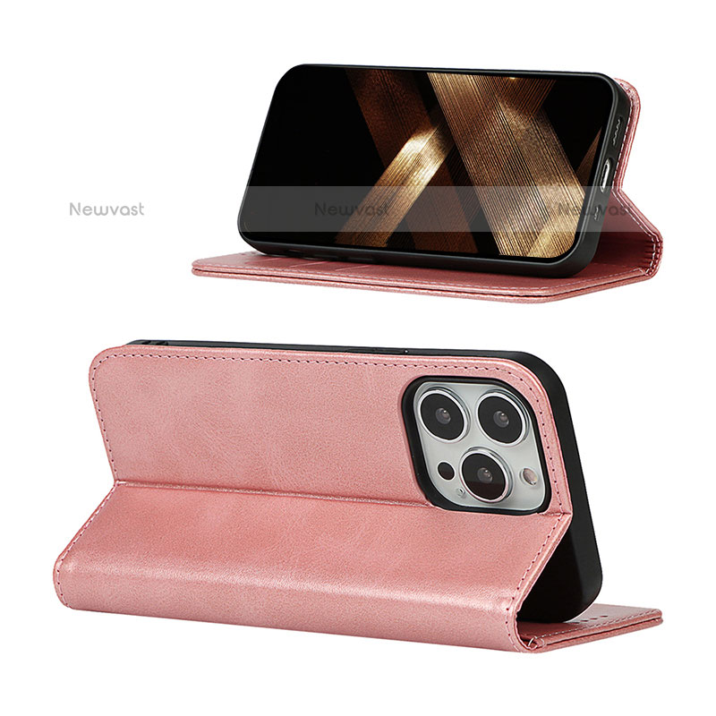 Leather Case Stands Flip Cover L14 Holder for Apple iPhone 15 Pro