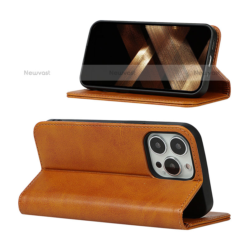 Leather Case Stands Flip Cover L14 Holder for Apple iPhone 15 Pro