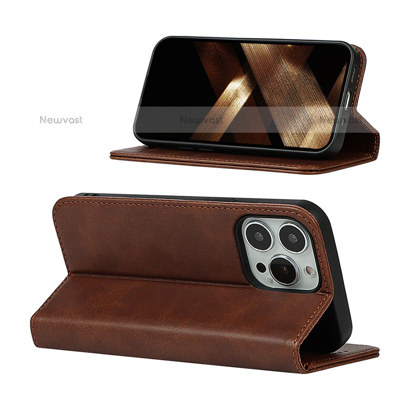 Leather Case Stands Flip Cover L14 Holder for Apple iPhone 15 Pro