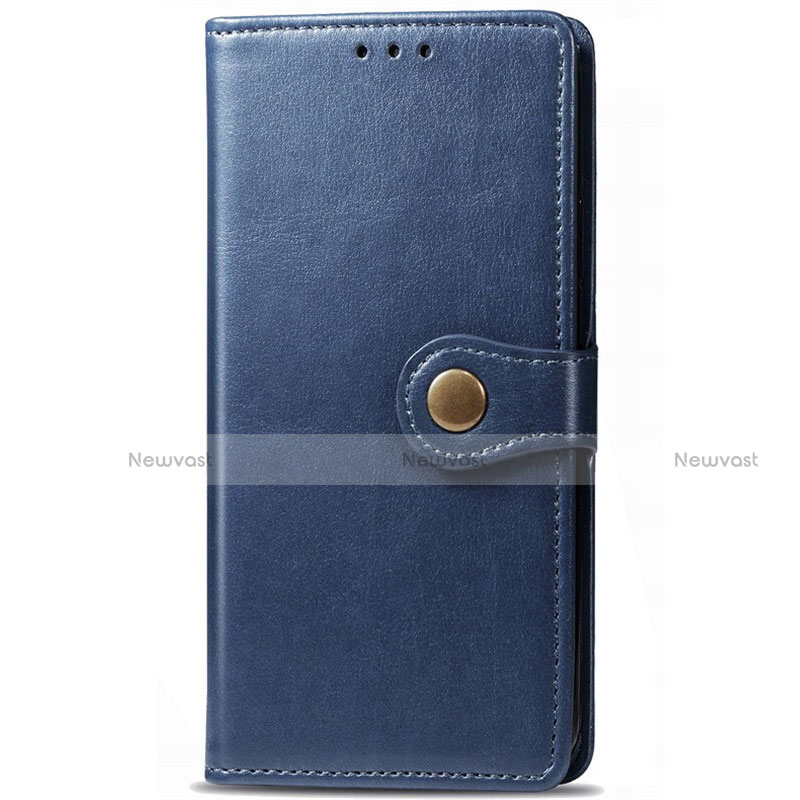 Leather Case Stands Flip Cover L14 Holder for Huawei P Smart Pro (2019) Blue