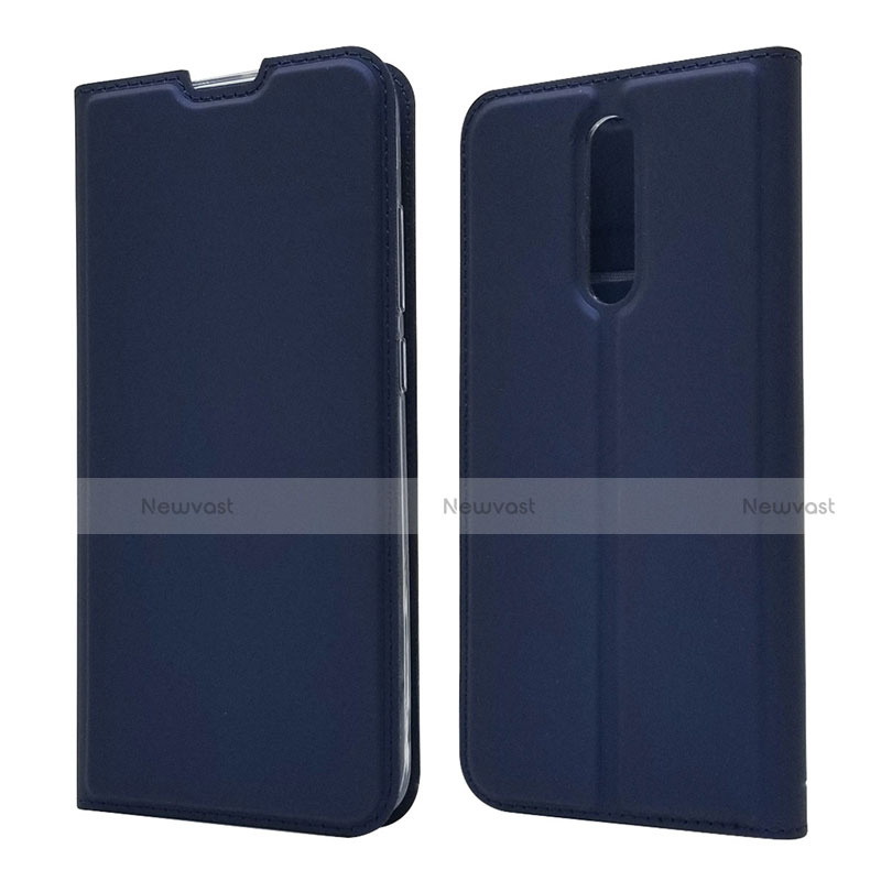 Leather Case Stands Flip Cover L14 Holder for Xiaomi Redmi 8 Blue