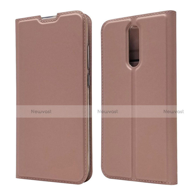 Leather Case Stands Flip Cover L14 Holder for Xiaomi Redmi 8 Rose Gold