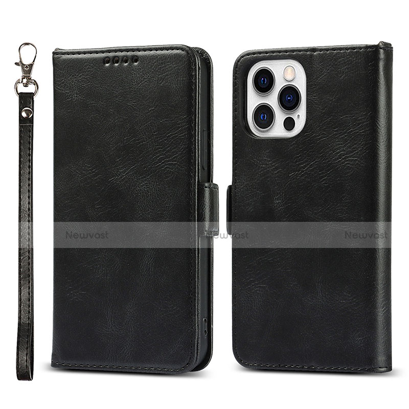 Leather Case Stands Flip Cover L15 Holder for Apple iPhone 13 Pro Black