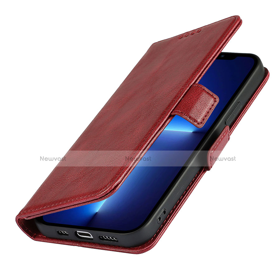 Leather Case Stands Flip Cover L15 Holder for Apple iPhone 13 Red