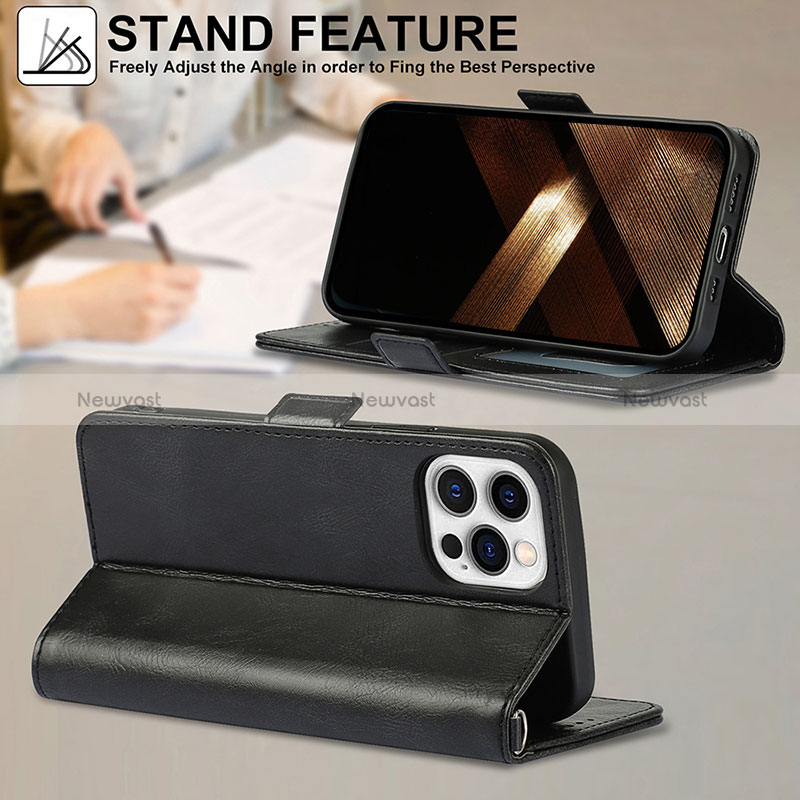 Leather Case Stands Flip Cover L15 Holder for Apple iPhone 14 Pro