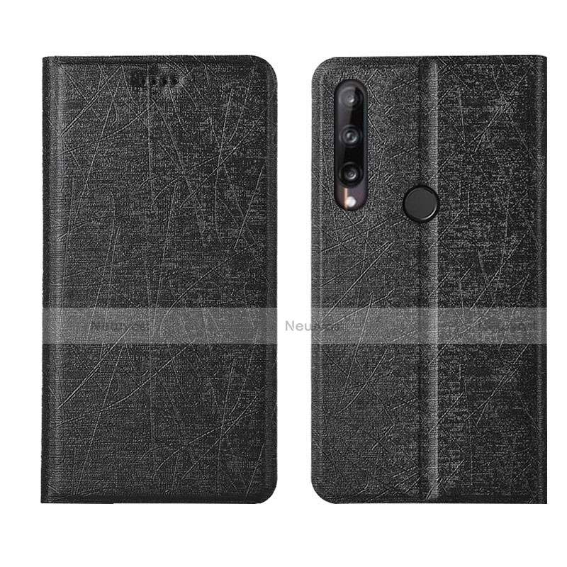 Leather Case Stands Flip Cover L15 Holder for Huawei P40 Lite E Black