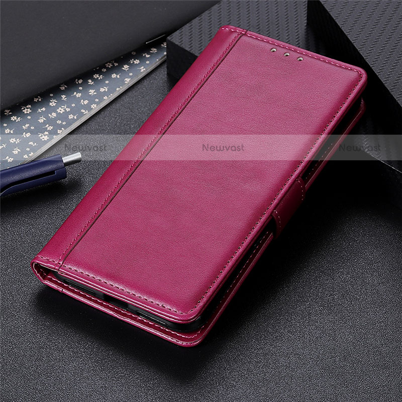 Leather Case Stands Flip Cover L15 Holder for Realme Narzo 30 Pro 5G Red Wine