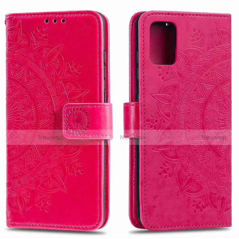 Leather Case Stands Flip Cover L15 Holder for Samsung Galaxy A51 5G Red