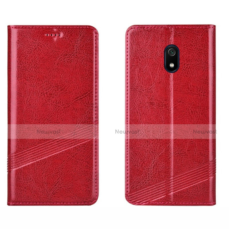 Leather Case Stands Flip Cover L15 Holder for Xiaomi Redmi 8A Red