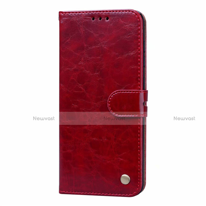 Leather Case Stands Flip Cover L16 Holder for Samsung Galaxy A31 Red