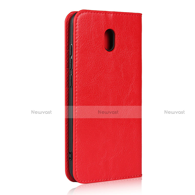 Leather Case Stands Flip Cover L16 Holder for Xiaomi Redmi 8A Red