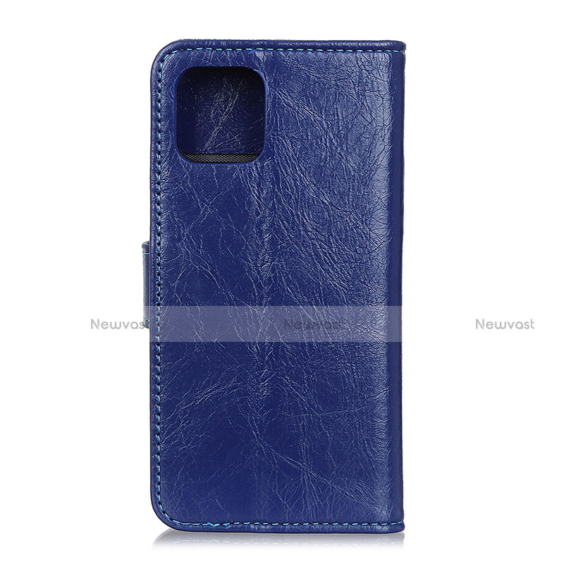 Leather Case Stands Flip Cover L17 Holder for Huawei Honor 30S Blue