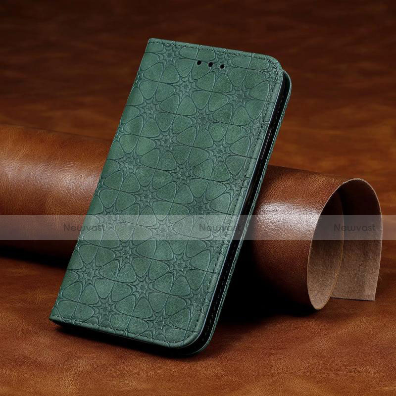 Leather Case Stands Flip Cover L17 Holder for Huawei P40 Lite E Green