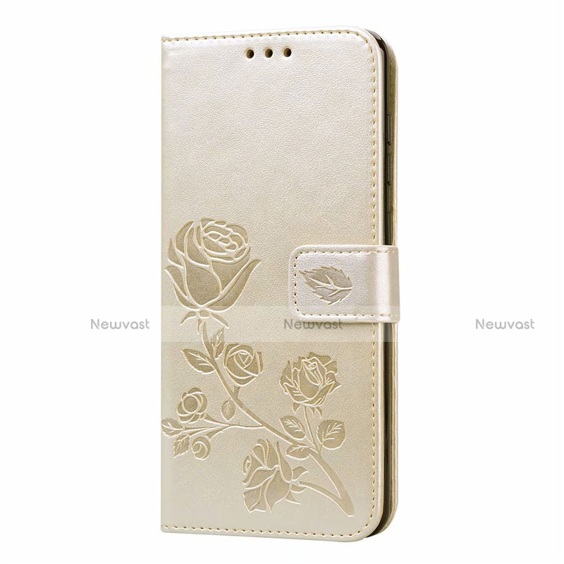 Leather Case Stands Flip Cover L17 Holder for Samsung Galaxy A31 Gold