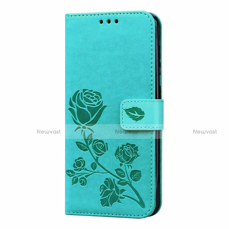 Leather Case Stands Flip Cover L17 Holder for Samsung Galaxy A31 Green