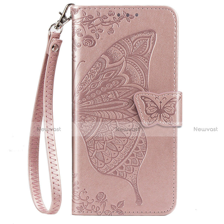 Leather Case Stands Flip Cover L17 Holder for Samsung Galaxy A41 Rose Gold