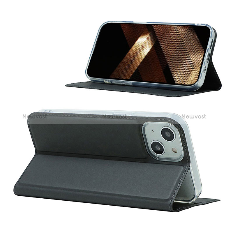 Leather Case Stands Flip Cover L18 Holder for Apple iPhone 15