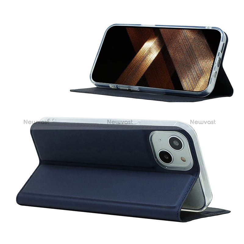 Leather Case Stands Flip Cover L18 Holder for Apple iPhone 15