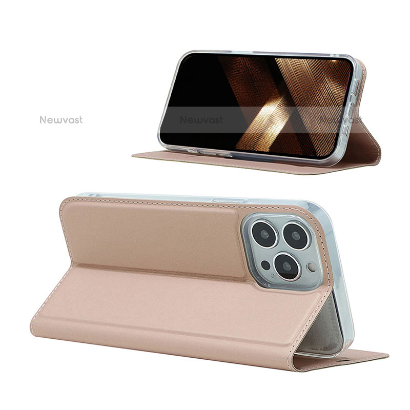 Leather Case Stands Flip Cover L18 Holder for Apple iPhone 15 Pro