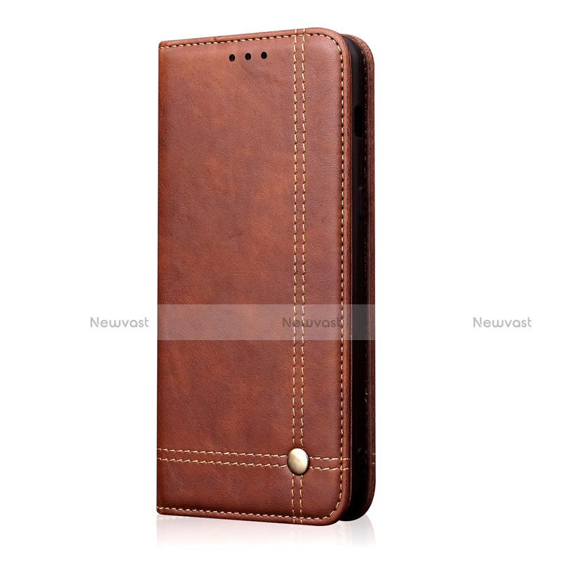 Leather Case Stands Flip Cover L18 Holder for Huawei Honor 30S Brown