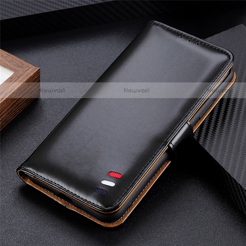 Leather Case Stands Flip Cover L18 Holder for Realme Q2 5G Black