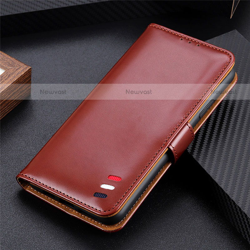 Leather Case Stands Flip Cover L18 Holder for Realme Q2 5G Brown