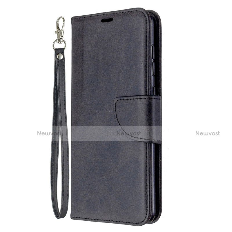 Leather Case Stands Flip Cover L18 Holder for Samsung Galaxy A31 Black