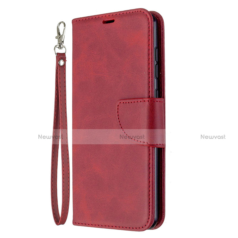 Leather Case Stands Flip Cover L18 Holder for Samsung Galaxy A31 Red