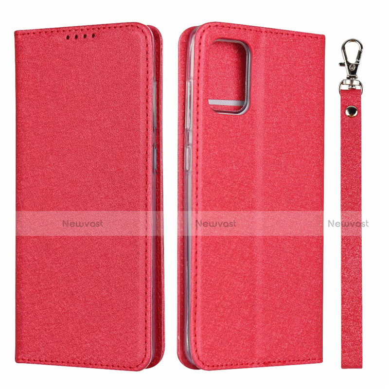 Leather Case Stands Flip Cover L18 Holder for Samsung Galaxy A51 5G Red