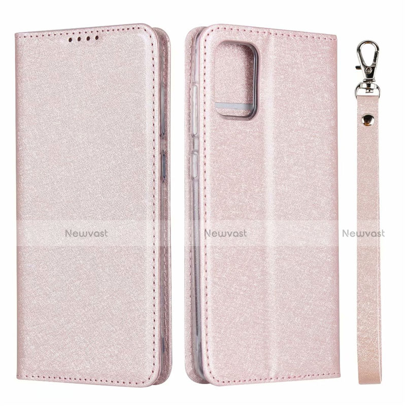 Leather Case Stands Flip Cover L18 Holder for Samsung Galaxy A51 5G Rose Gold