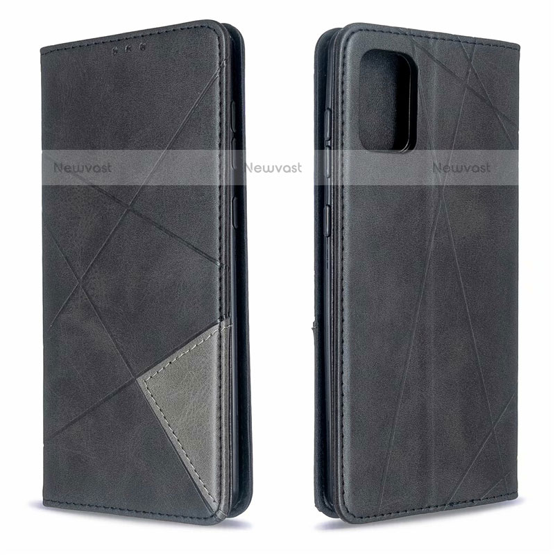 Leather Case Stands Flip Cover L18 Holder for Samsung Galaxy A71 4G A715 Black