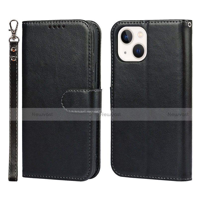 Leather Case Stands Flip Cover L19 Holder for Apple iPhone 13 Mini Black