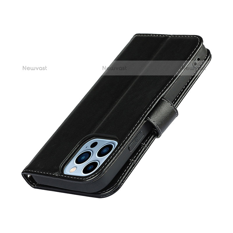 Leather Case Stands Flip Cover L19 Holder for Apple iPhone 15 Pro