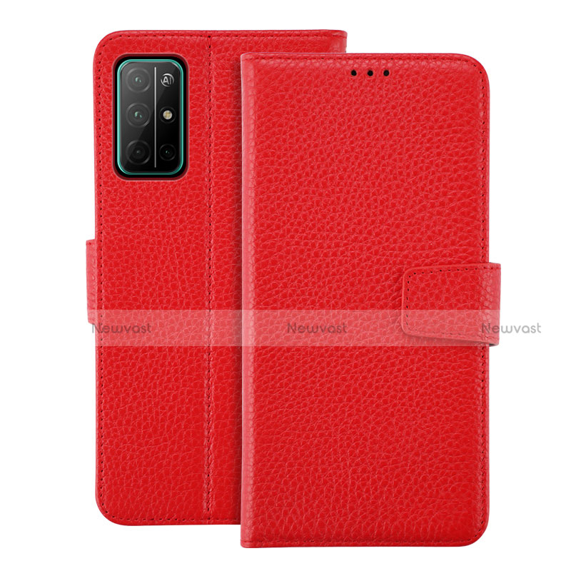 Leather Case Stands Flip Cover L19 Holder for Huawei Honor 30S Red