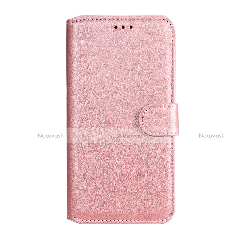 Leather Case Stands Flip Cover L19 Holder for Samsung Galaxy A41 Rose Gold