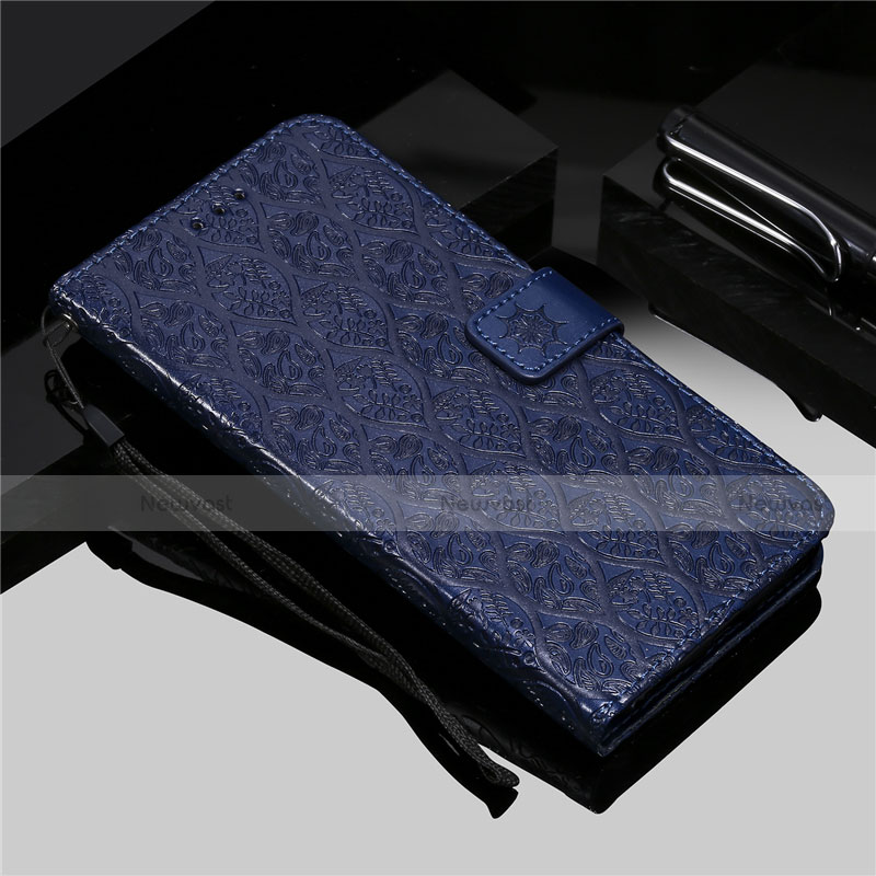 Leather Case Stands Flip Cover L19 Holder for Samsung Galaxy A51 5G Blue