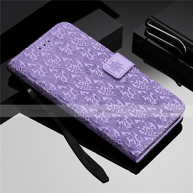 Leather Case Stands Flip Cover L19 Holder for Samsung Galaxy A51 5G Purple