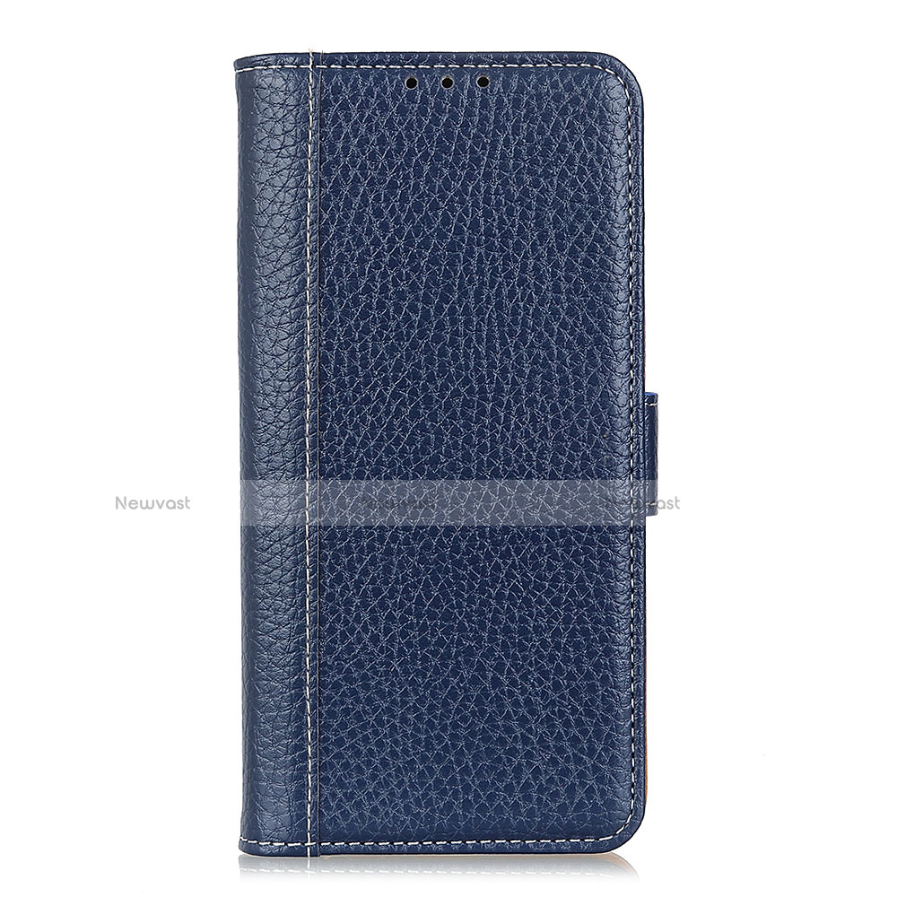 Leather Case Stands Flip Cover L20 Holder for Samsung Galaxy A71 5G Blue