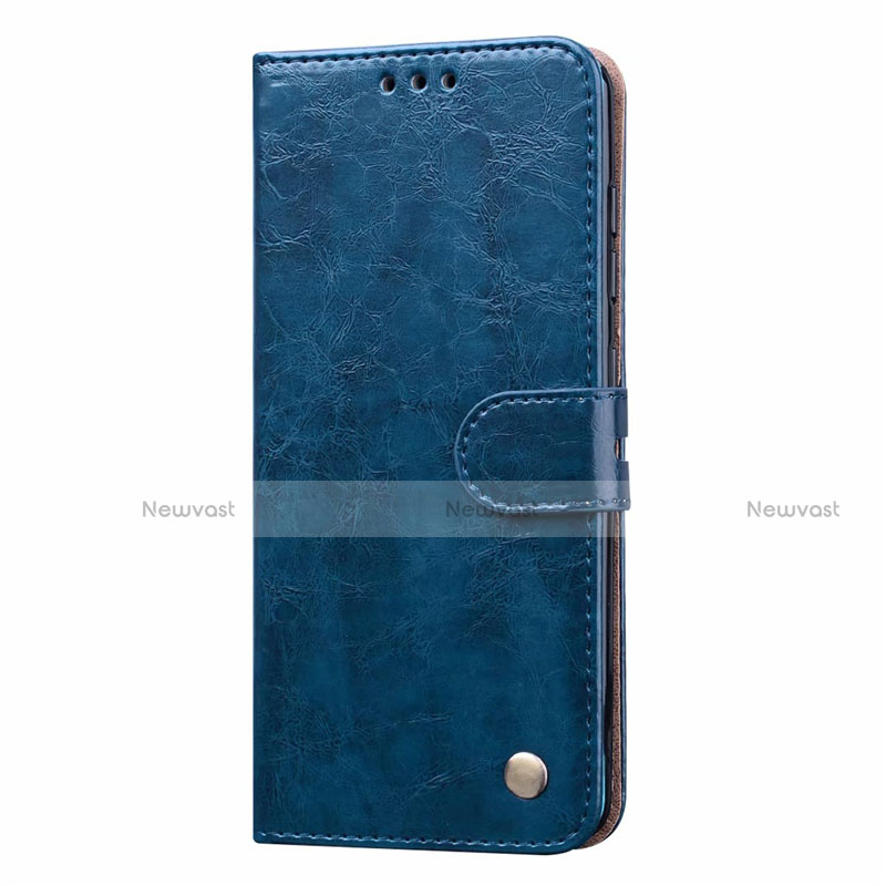 Leather Case Stands Flip Cover L22 Holder for Samsung Galaxy A41 Blue