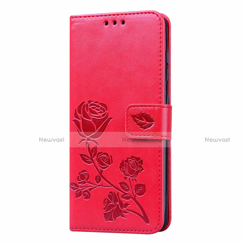 Leather Case Stands Flip Cover L23 Holder for Samsung Galaxy A41 Red