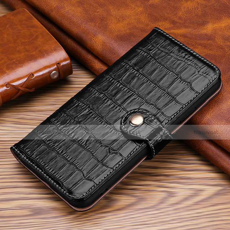 Leather Case Stands Flip Cover L24 Holder for Apple iPhone 13 Black