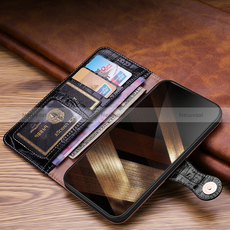 Leather Case Stands Flip Cover L24 Holder for Apple iPhone 15