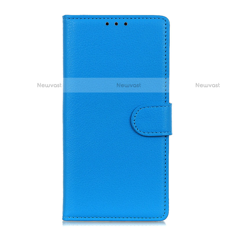 Leather Case Stands Flip Cover L24 Holder for Realme C11 Sky Blue