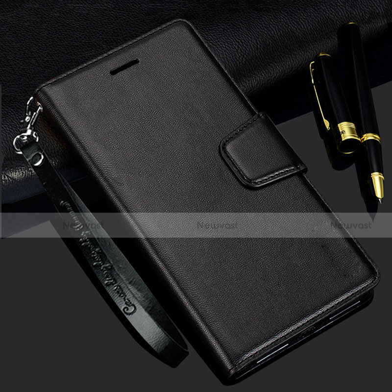 Leather Case Stands Flip Cover L24 Holder for Samsung Galaxy A41 Black