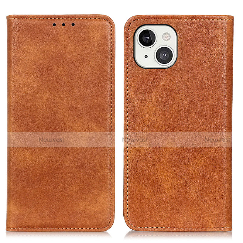 Leather Case Stands Flip Cover L26 Holder for Apple iPhone 13 Brown