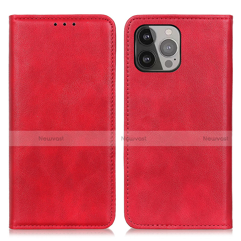 Leather Case Stands Flip Cover L26 Holder for Apple iPhone 16 Pro Red