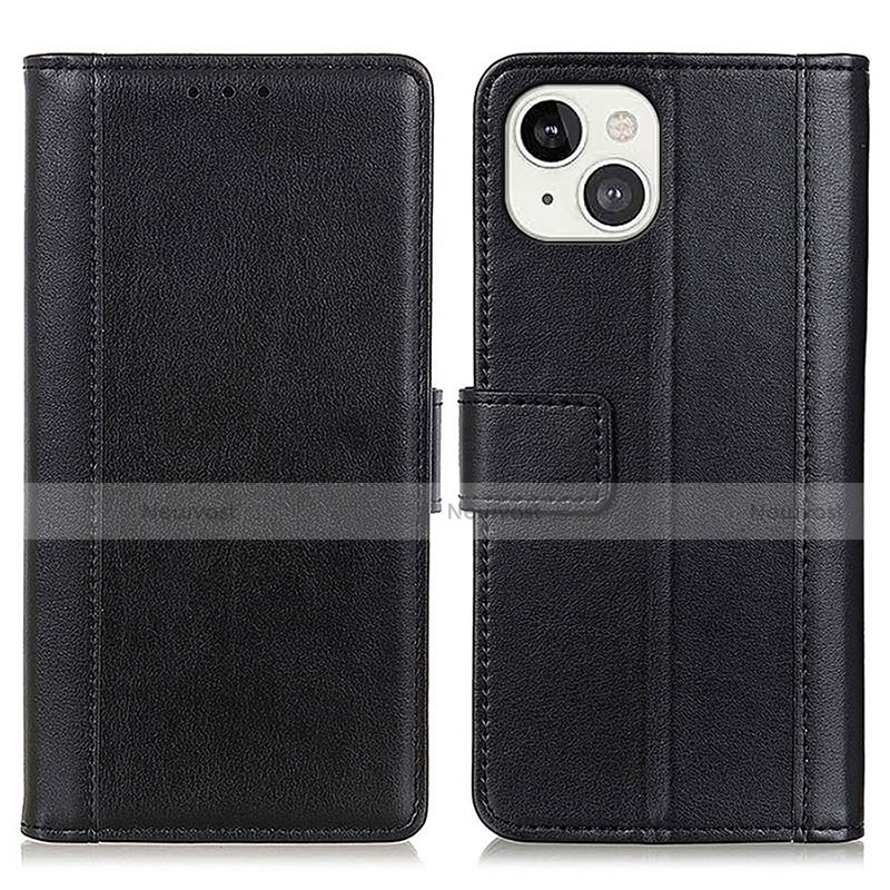 Leather Case Stands Flip Cover L28 Holder for Apple iPhone 13 Black