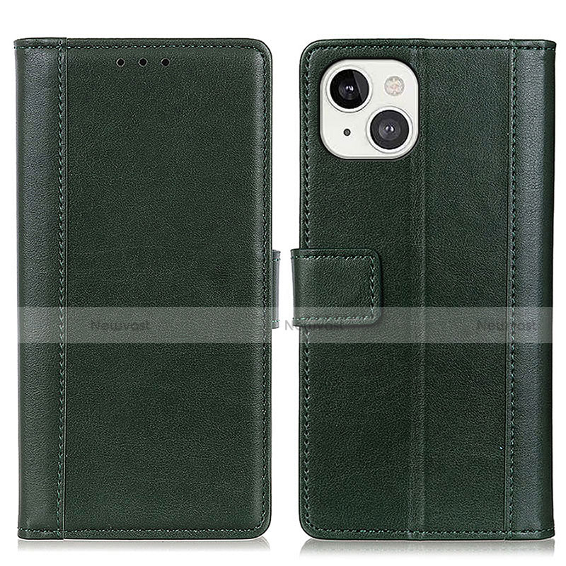 Leather Case Stands Flip Cover L28 Holder for Apple iPhone 13 Green