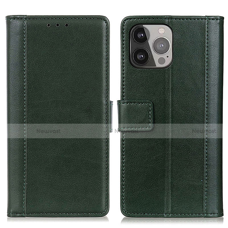 Leather Case Stands Flip Cover L28 Holder for Apple iPhone 13 Pro Green